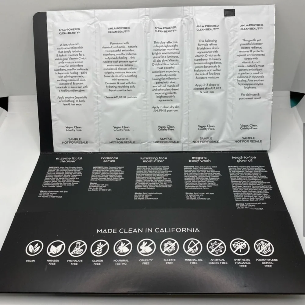 ALO Glow System Amla-Powered Clean Beauty Skincare Sample Pack New Unused